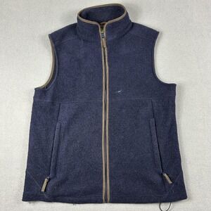 Laksen Sporting Vest Mens Medium Navy‎ Wool Blend Full Zip Pockets Outdoor Gilet